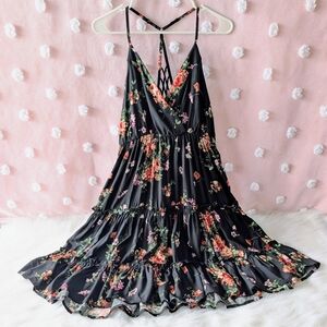 Maurices, Black Floral, Skater Dress, Women's, Small, New With Tags